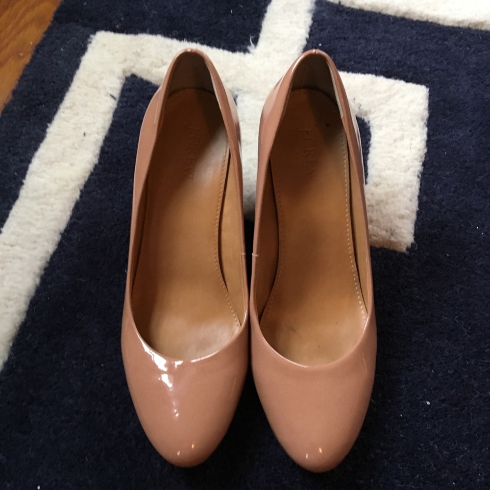 J crew Sylvia patent leather wedges